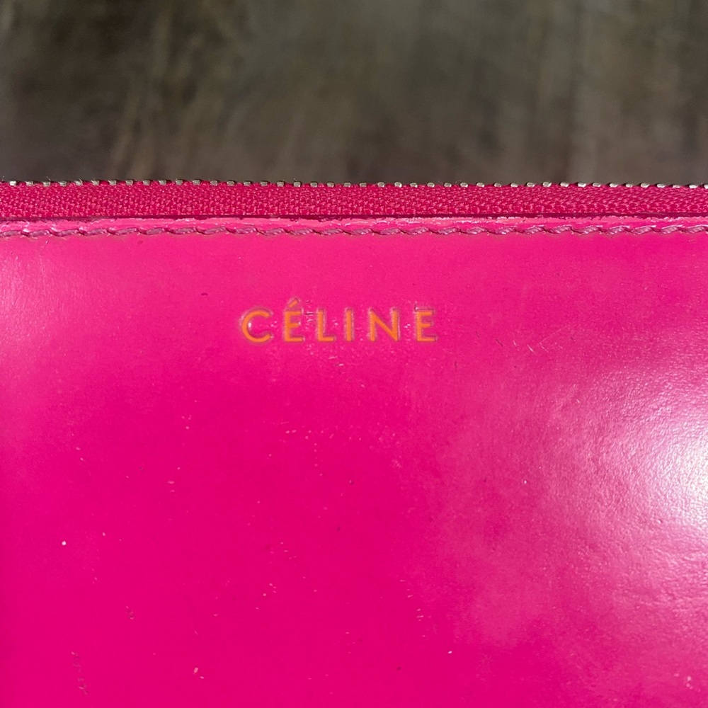 CELINE Zip Around Pink Leather Wallet - Picture 3 of 12